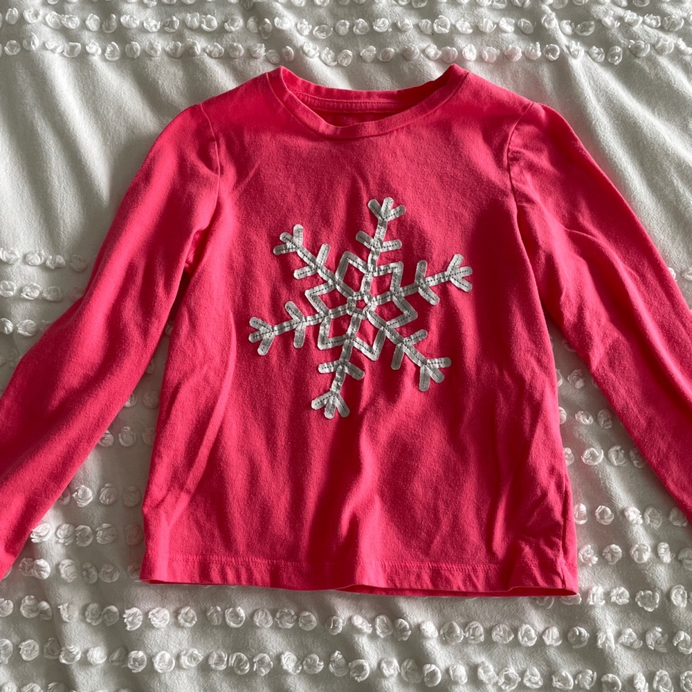 Baby gap pink snowflake shirt